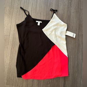 Bar III Top Medium Black White Red/Orange M NWT